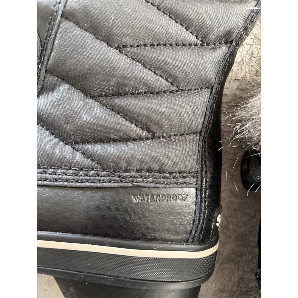 Sorel Womens Tofino 2 Fur Waterproof Tall Lace Insulated Boots 7.5 Black Winter - Picture 3 of 12